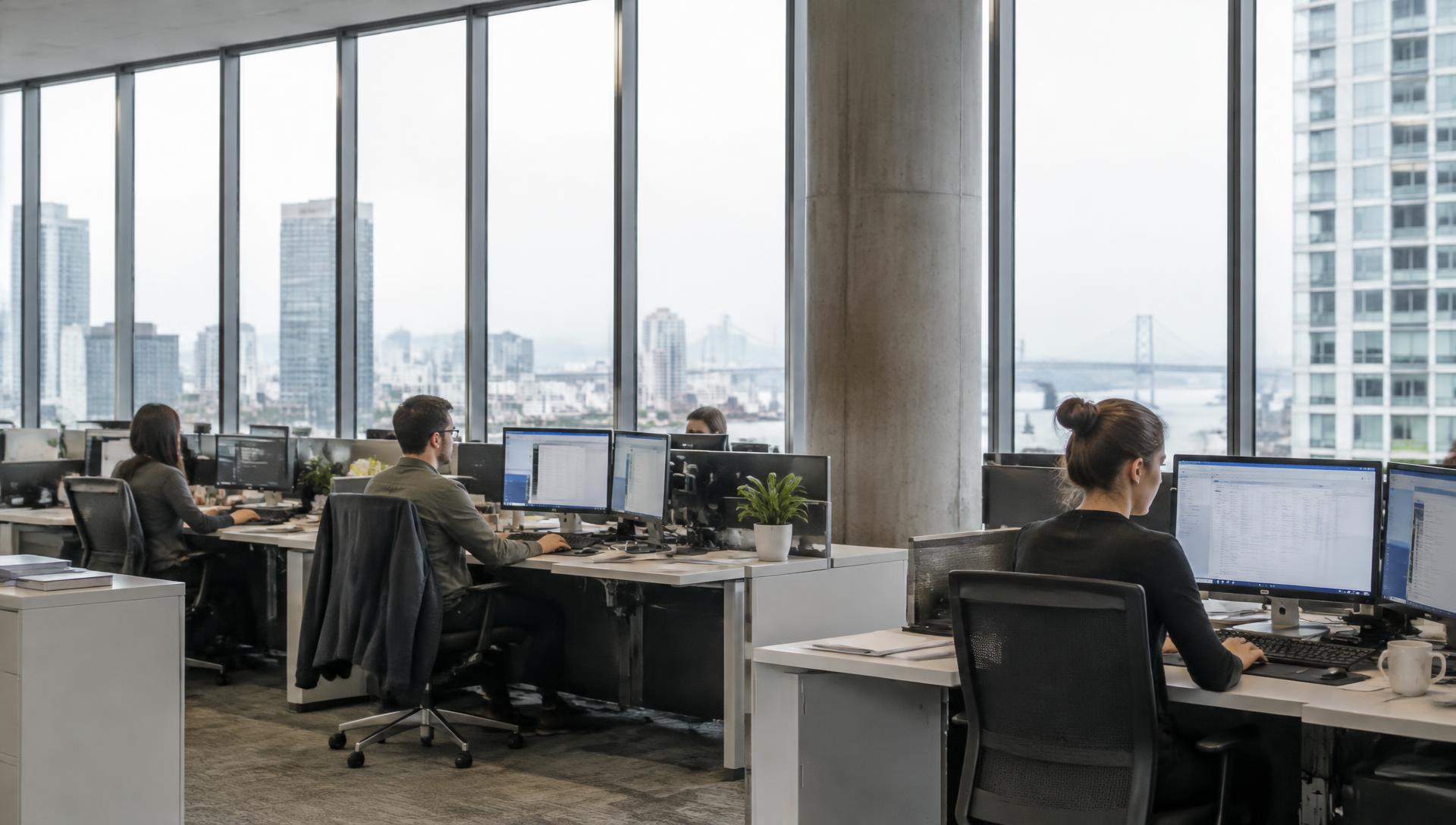Bureaux avec cloisons vitrées