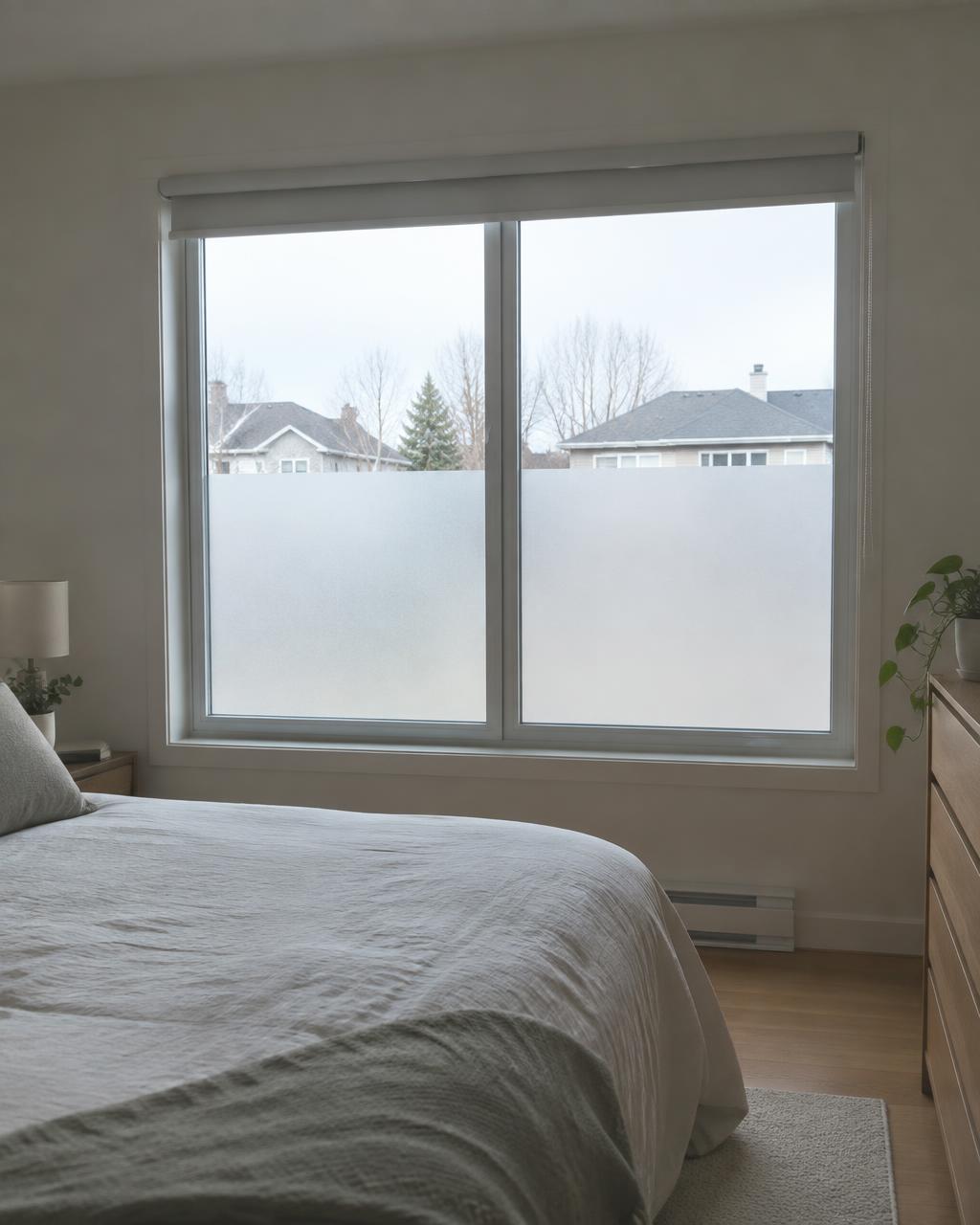Chambre avec fenêtre donnant sur l'extérieur